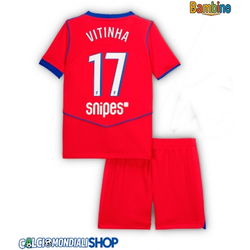 Maglie da calcio Paris Saint-Germain Vitinha #17 Terza Maglia Bambino 2025-26 Manica Corta + Pantaloni corti)